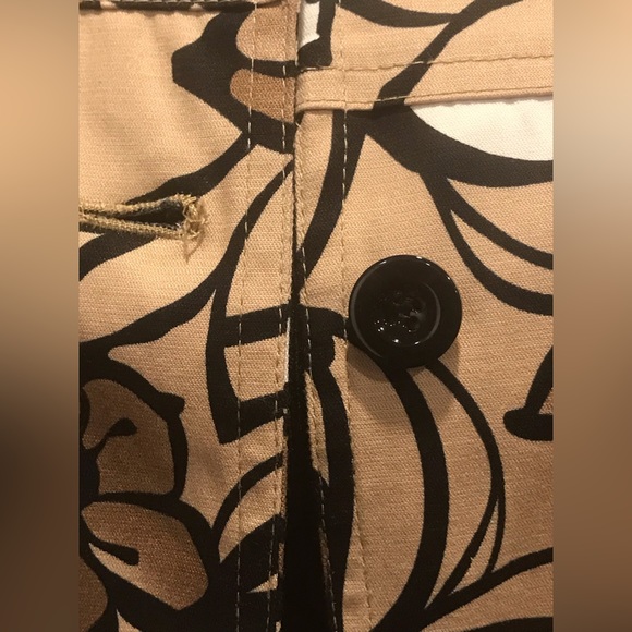 Alfred Dunner brown white black collared button-down jacket floral design SZ.16w - Picture 5 of 12